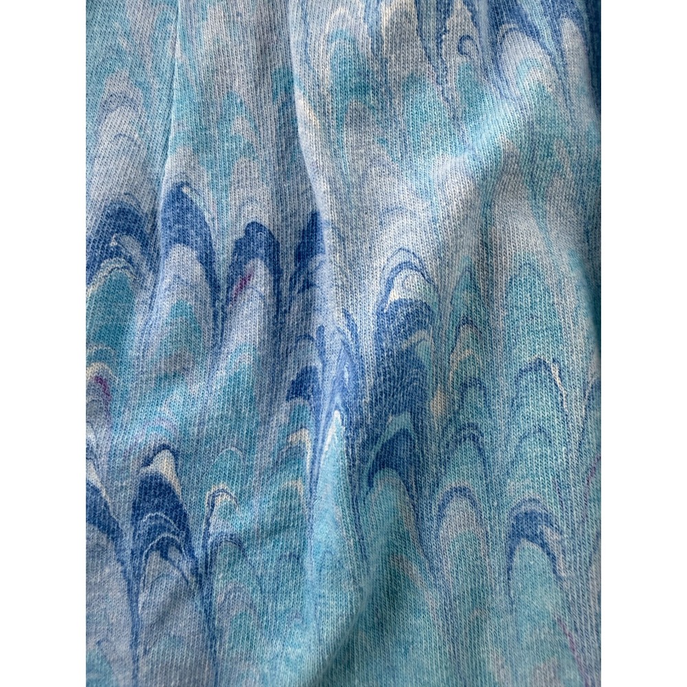 Shirleighs Marbled Art Blue Cotton Skirt Kids Medium Handmade - Picture 3 of 9